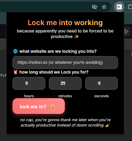 Lock me in